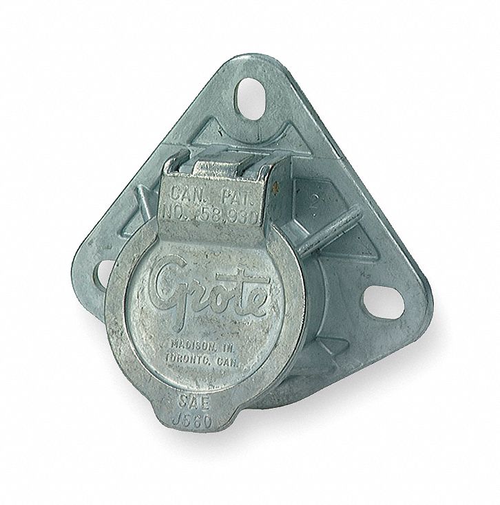 ULTRA-PIN RECEPTACLE, 7-WAY, CORDS, DIE CAST COVER, SPLIT PIN