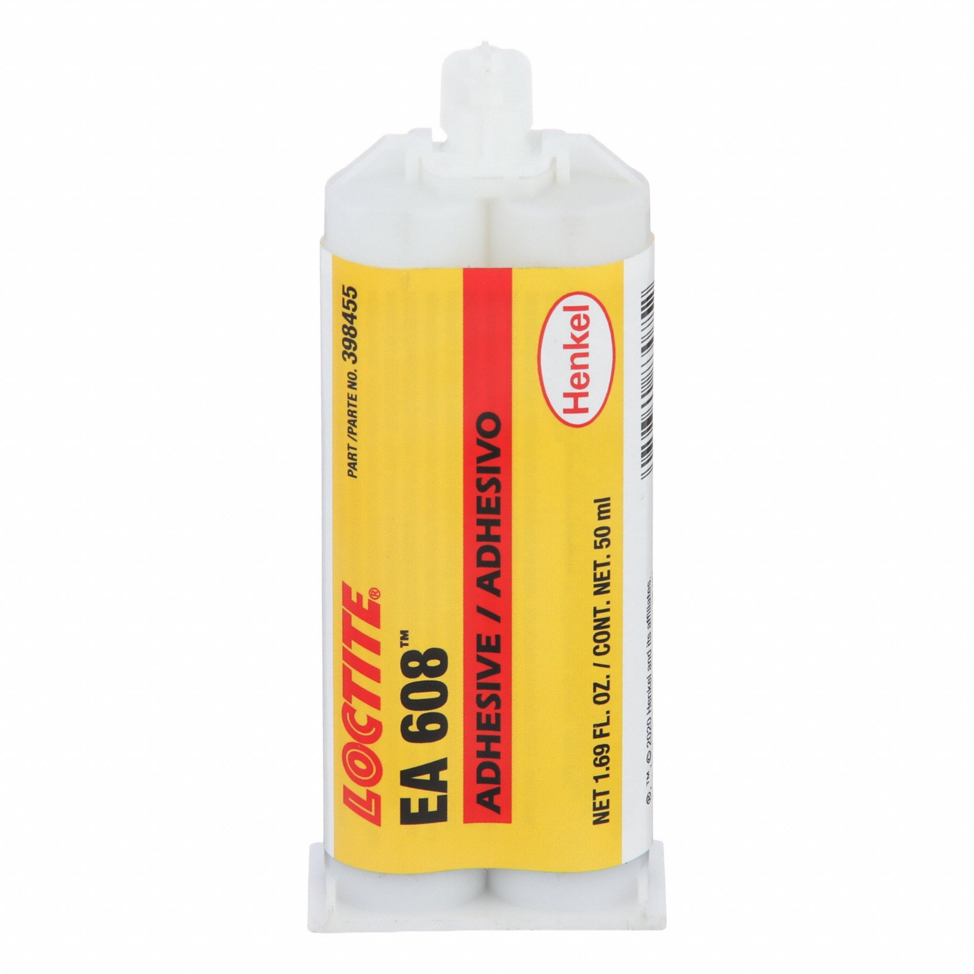 Epoxy Adhesive: 608, Heat Cured, 50 mL, Dual-Cartridge, Clear, Paste