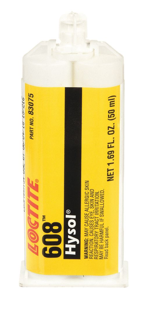 EPOXY ADHESIVE, 608, HEAT CURED, 50 ML, DUAL-CARTRIDGE, CLEAR, PASTE