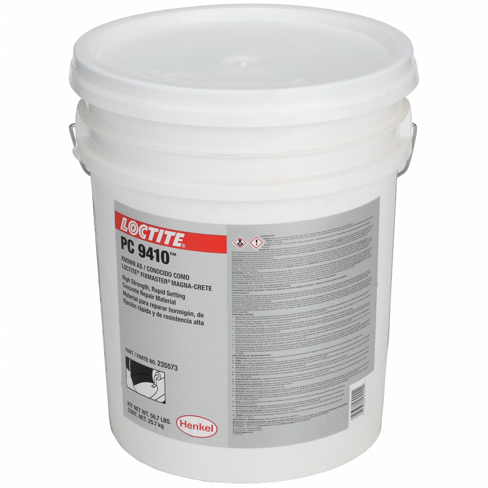 TWO-PART CONCRETE REPAIR COMPOUND, PC 9410, EPOXY, 5 GALLON, PAIL, GREY