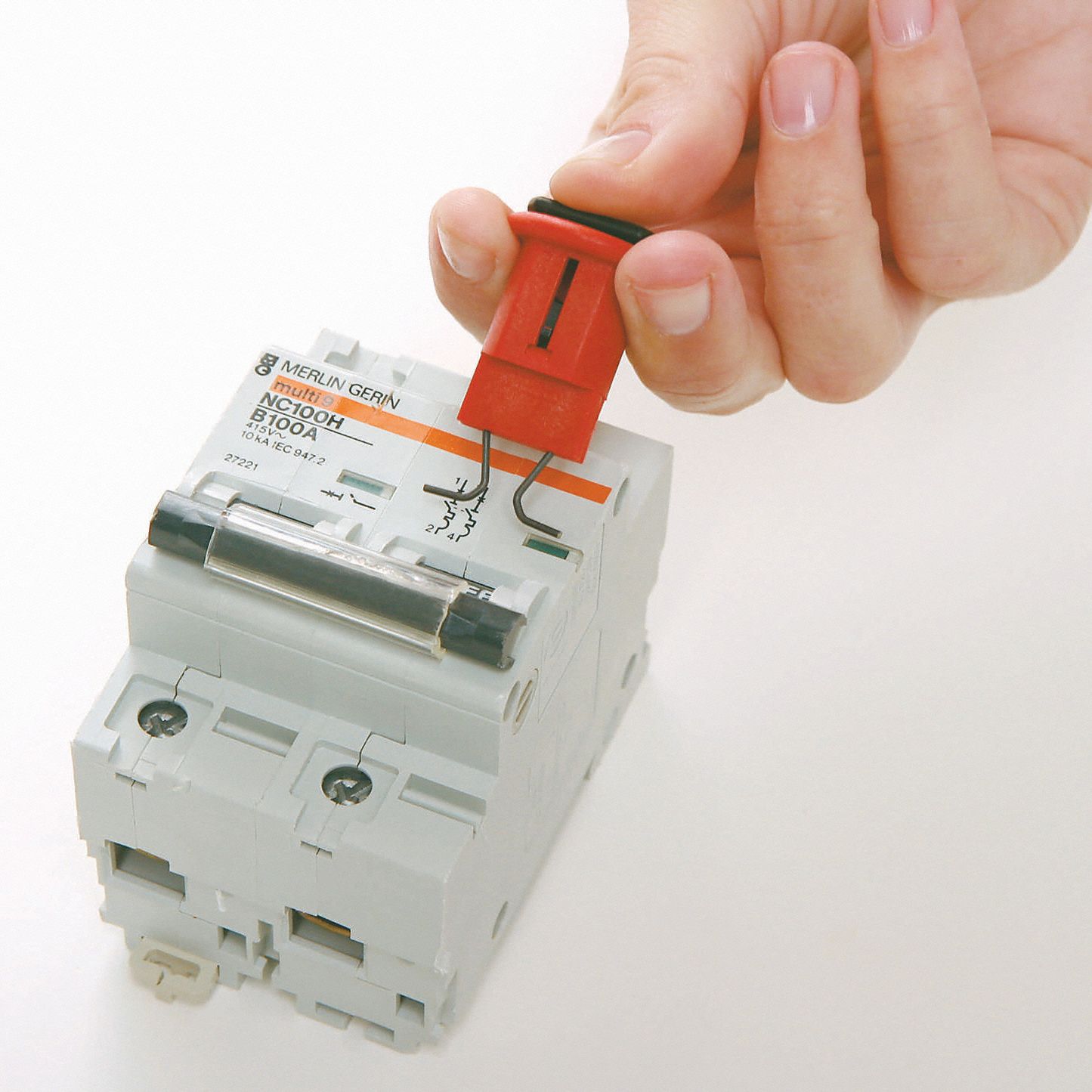 Breaker Lockout Mini Pin Wide Pushbutton