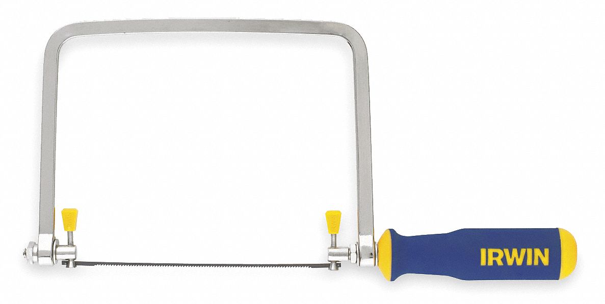 IRWIN Coping Saw: 6 1/2 in Blade Lg, Steel, 13 1/4 in Overall Lg, 10, Rubber