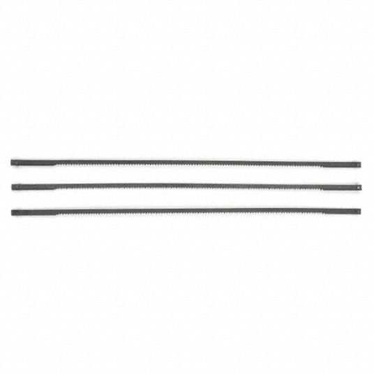 IRWIN Coping Saw Blade: 6 1/2 in Blade Lg, Steel, 21, 1/4 in Blade Wd,  0.03125 in Blade Thick, 3 PK