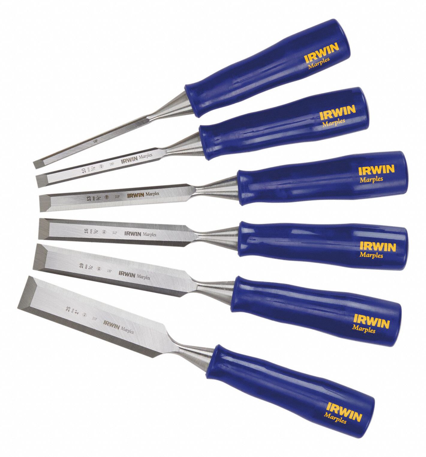 IRWIN MARPLES Wood Chisel Set Plastic, 1/4 in_1/2 in_3/4 in_1 in