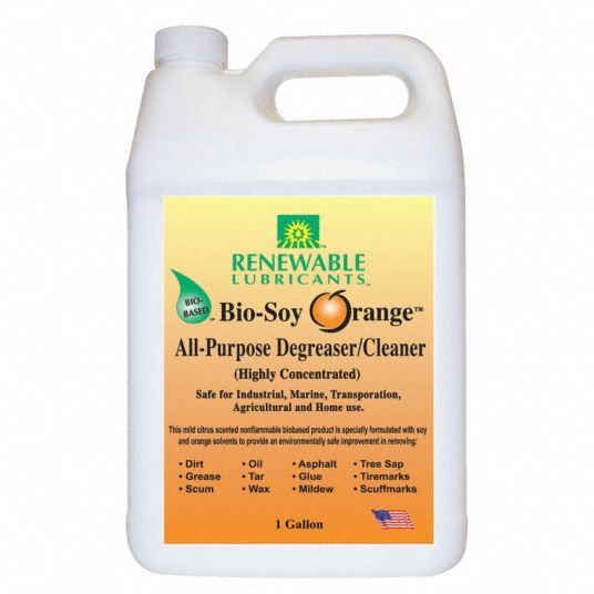 RENEWABLE LUBRICANTS Cleaner/Degreaser: Soy-Based Solvent, Jug, 1 gal  Container Size, Ready to Use