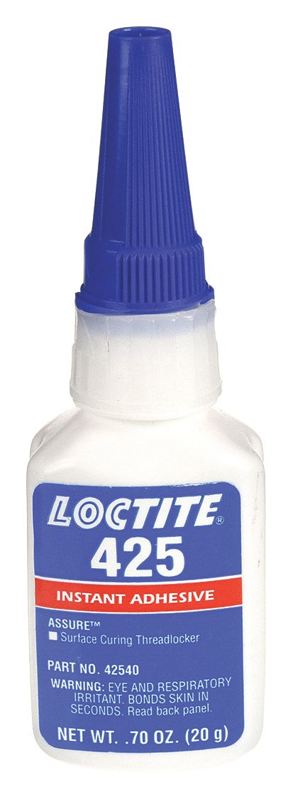 Loctite 425 Series Medium-strength Plastic Fastener Threadlocker, Blue 