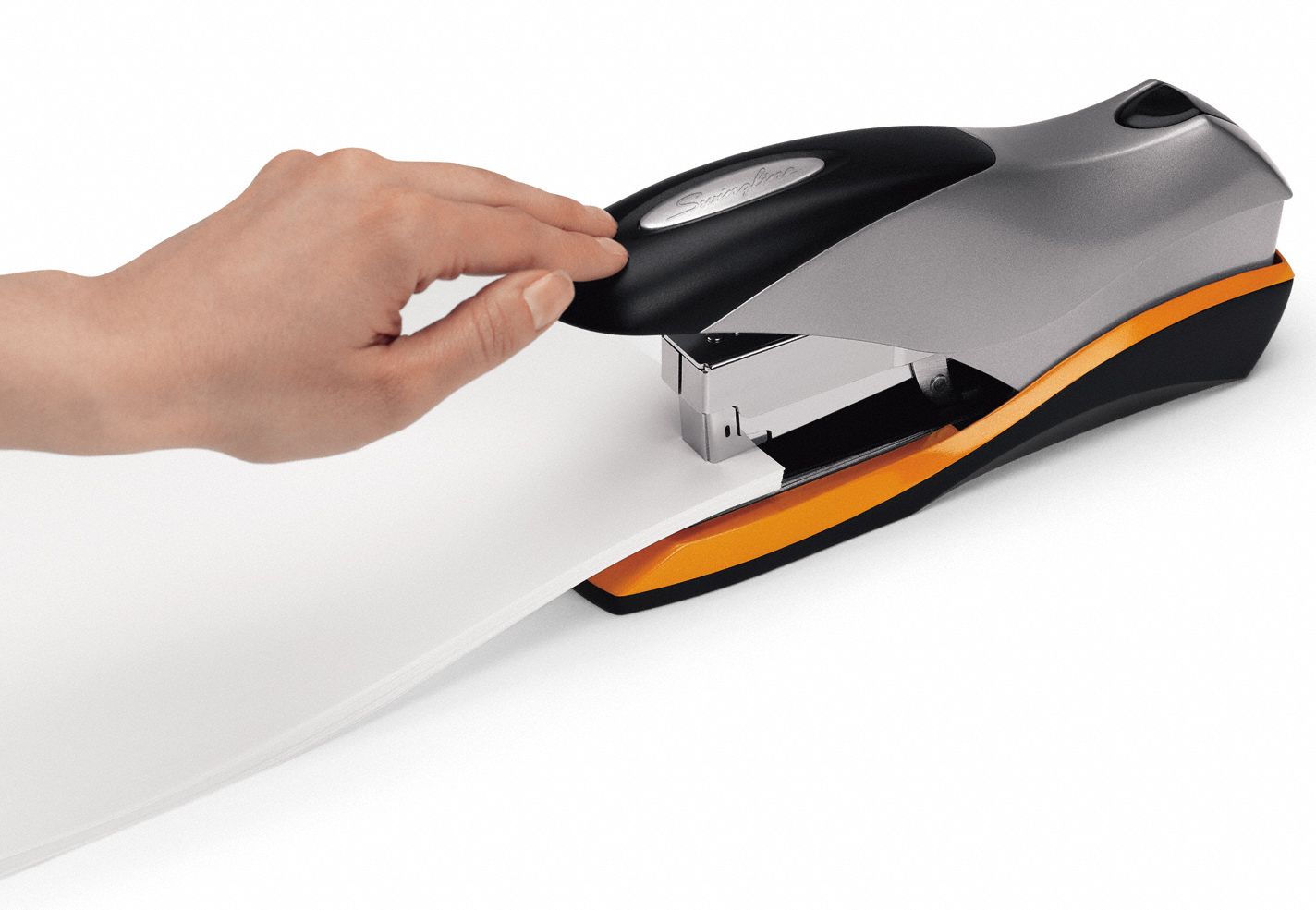 SWINGLINE Flat Clinch Stapler, 70 Sheet, Blk/Silver 2VZG6S7087875 Grainger