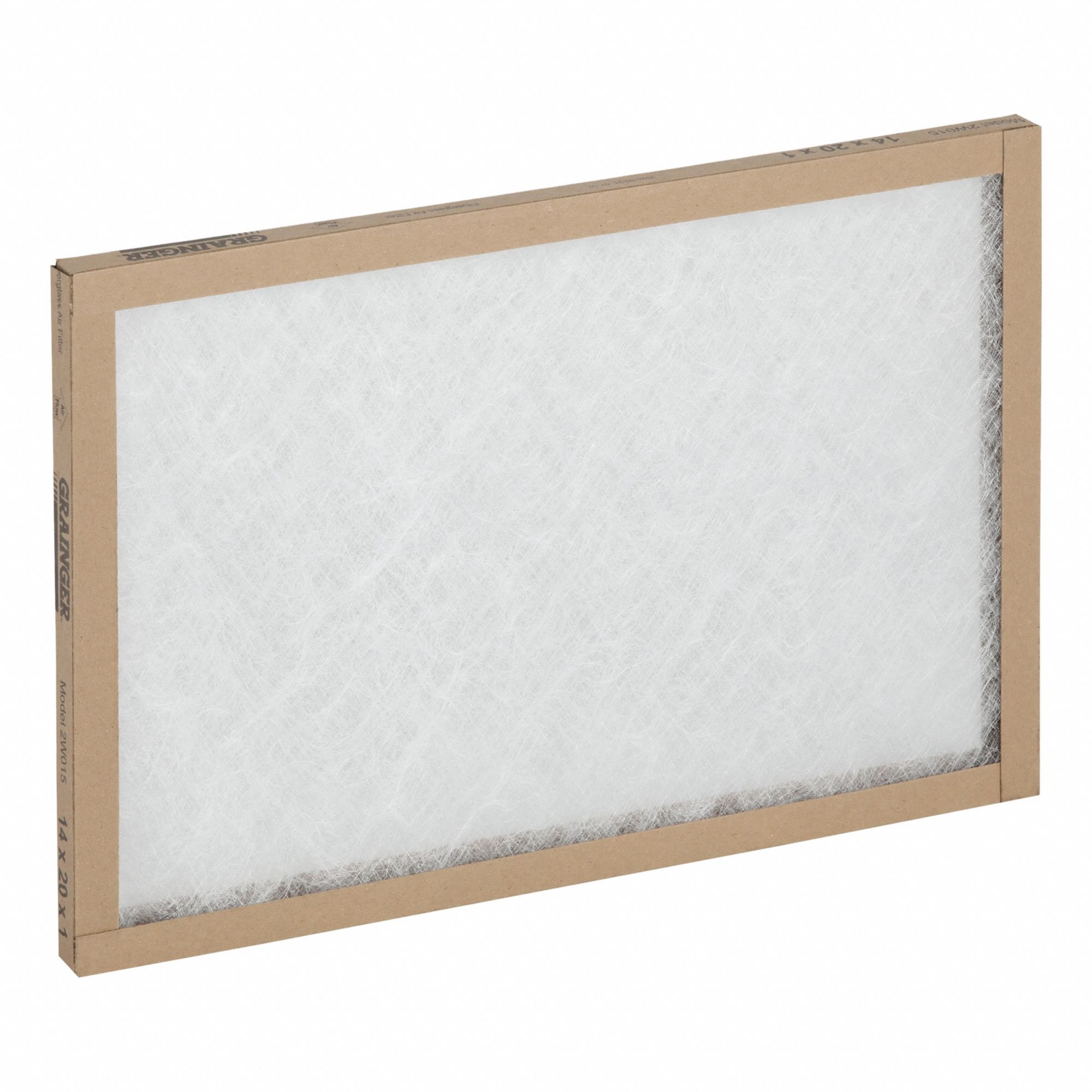 Non-Pleated Air Filter: 20 in x 30 in x 1 in, MERV 1, Fiberglass