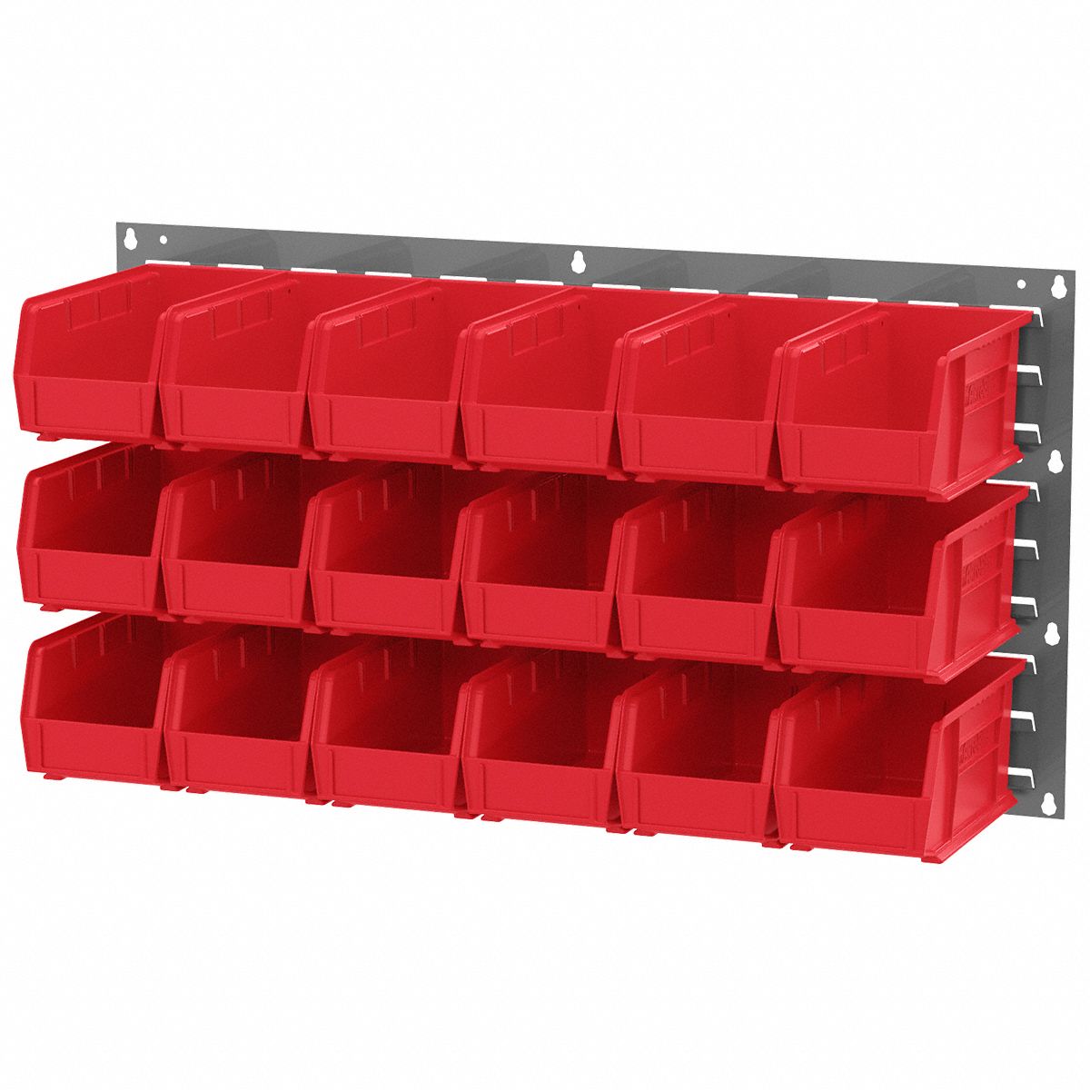 AKROMILS Hang and Stack Bin 5 1/2 in x 10 7/8 in x 5 in, Red, Label