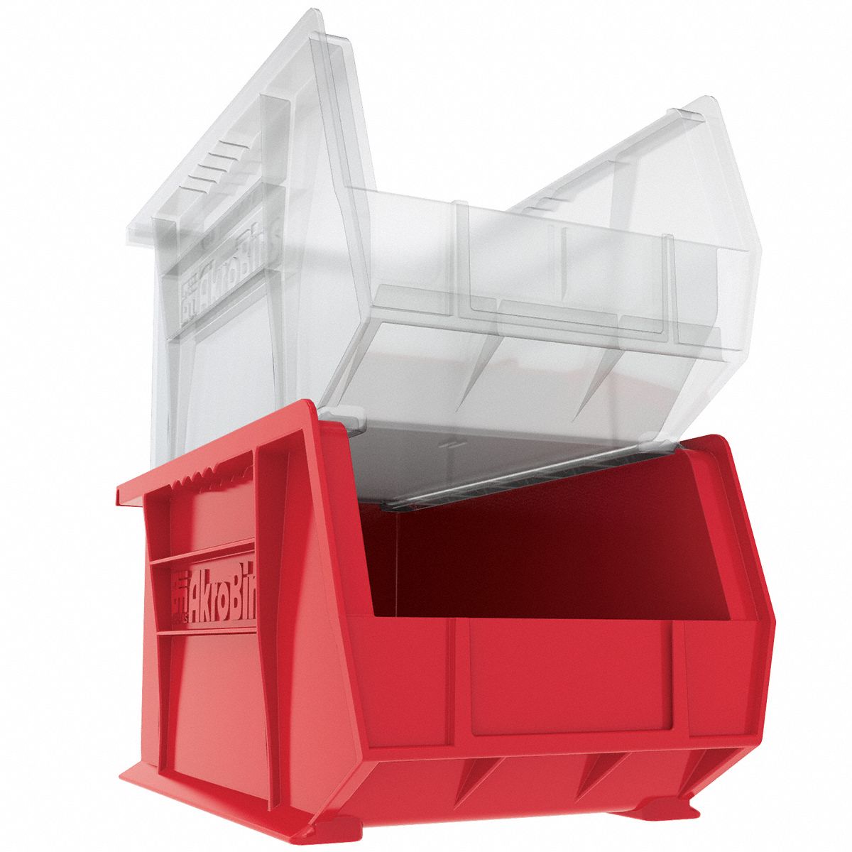 AKROMILS Hang and Stack Bin 8 1/4 in x 14 3/4 in x 7 in, Clear, Label