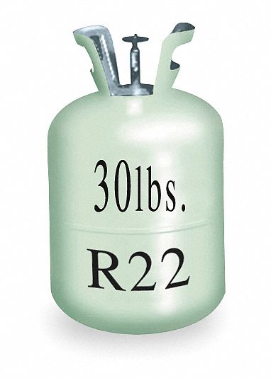 Refrigerant: R-22, 30 lb Container Size, Green, Cylinder