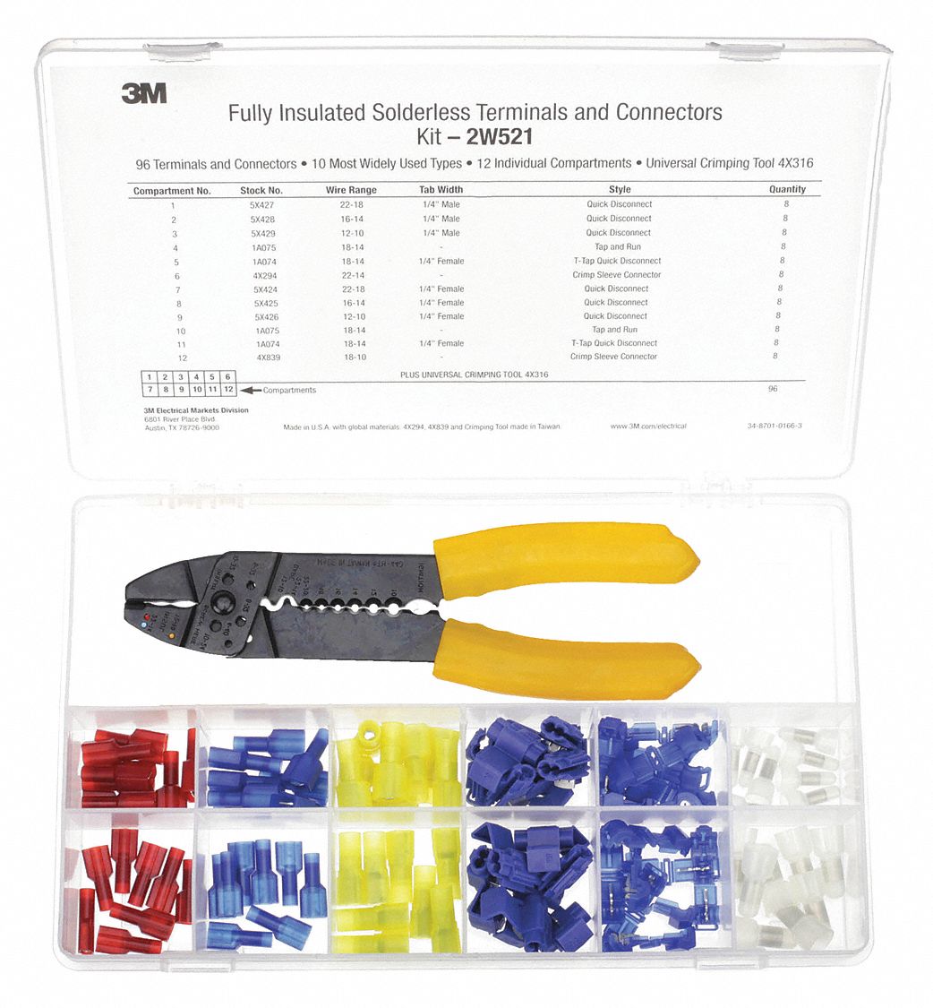 3M TERMINAL KIT W/CRIMPER - Wire Connector And Terminal Kits - WWG2W521 ...