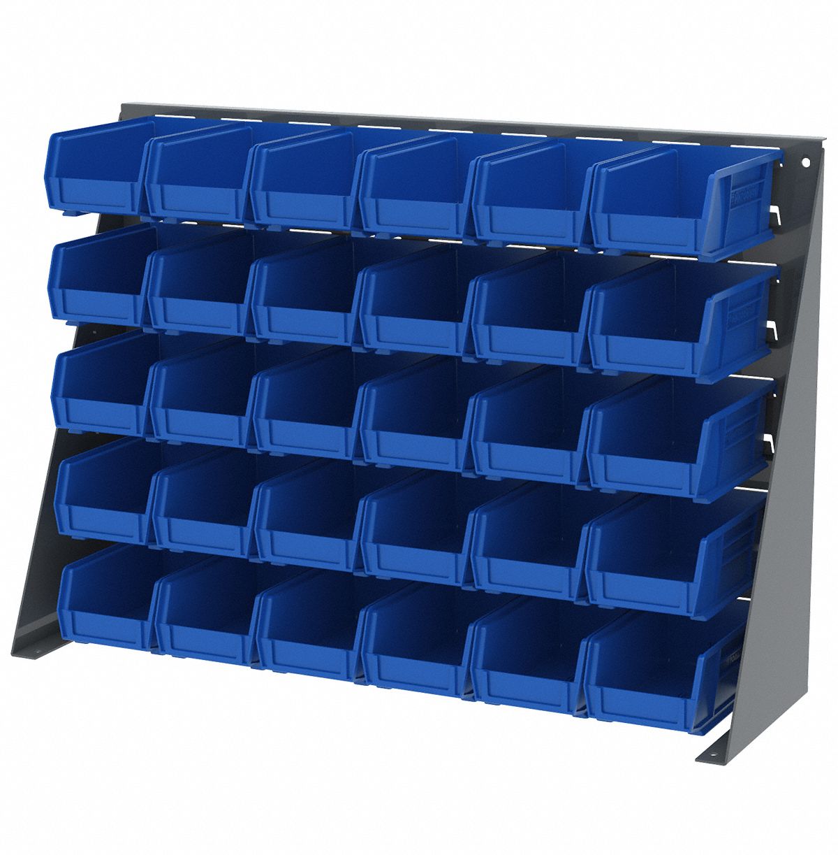 AKROMILS Hang and Stack Bin 4 1/8 in x 7 3/8 in x 3 in, Blue, Label