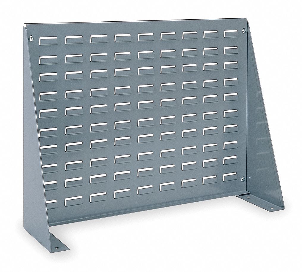 LOUVERED BENCH RACK, 20 IN X 28 IN X 8 9/16 IN, 1 SIDE, GREY