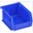 HANG AND STACK BIN, 4⅛ IN X 5⅜ IN X 3 IN, BLUE, LABEL HOLDERS, 10 LB LOAD CAPACITY