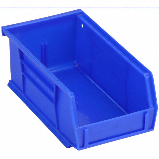 AKRO-MILS, 4 1/8 in x 7 3/8 in x 3 in, Blue, Hang and Stack Bin