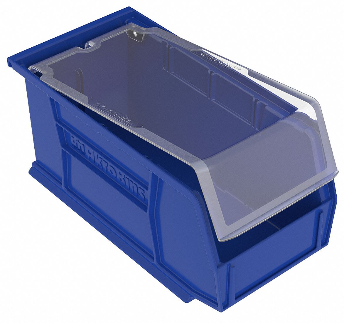 AKROMILS Hang and Stack Bin 5 1/2 in x 10 7/8 in x 5 in, Blue, Label