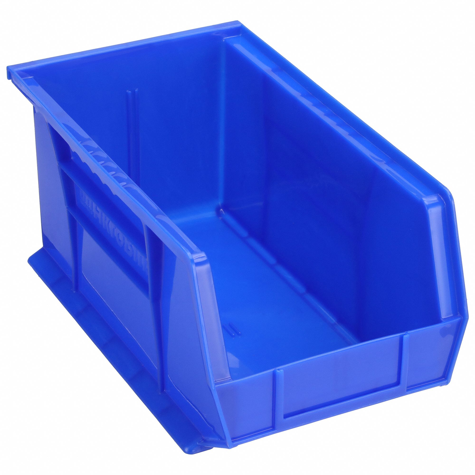 HANG AND STACK BIN, 8¼ IN X 14¾ IN X 7 IN, BLUE, LABEL HOLDERS, 60 LB LOAD CAPACITY
