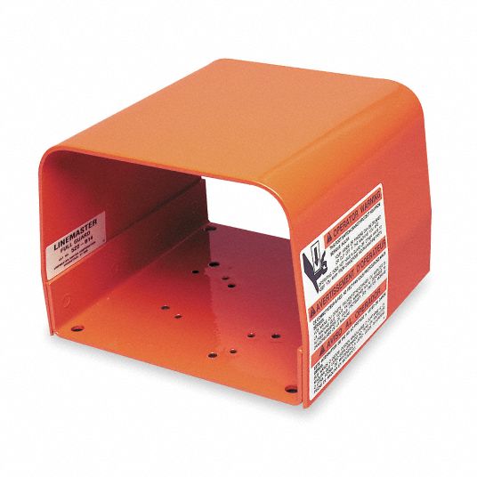 LINEMASTER Foot Switch Guard Orange, 6 in Lg, 6 in Wd, 4 1/2 in Dp