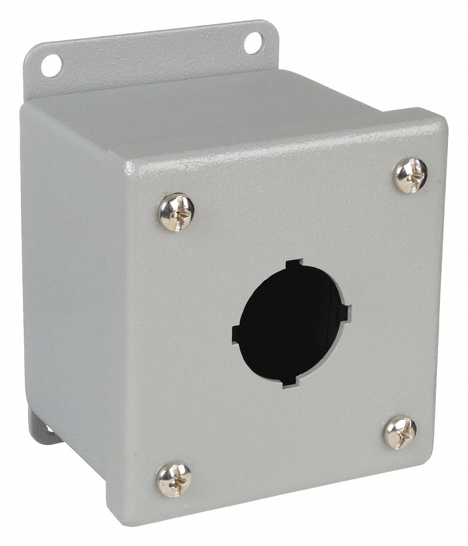 PUSH BUTTON ENCLOSURE, 30 MM, 1 HOLES, CARBON STEEL, NEMA 4