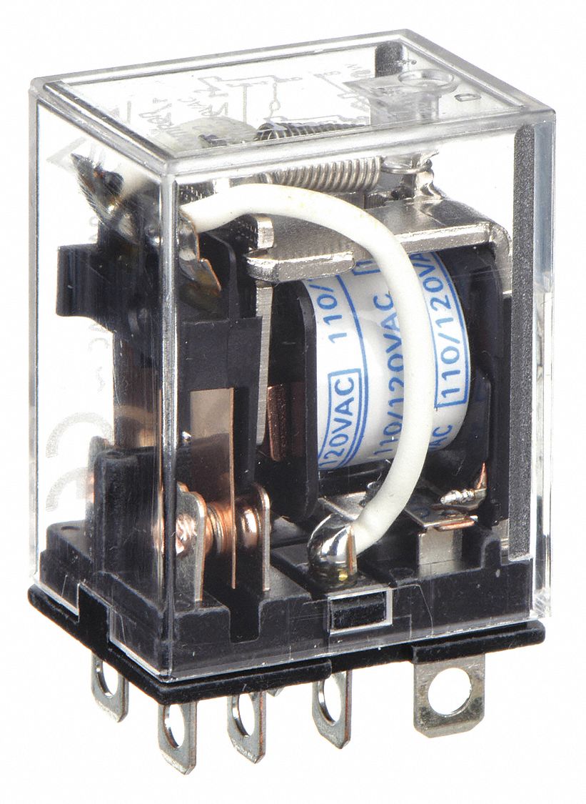 GENERAL PURPOSE RELAY, SOCKET MOUNTED, 10 A CURRENT RATING, 120V AC, 8 PINS/TERMINALS, DPDT