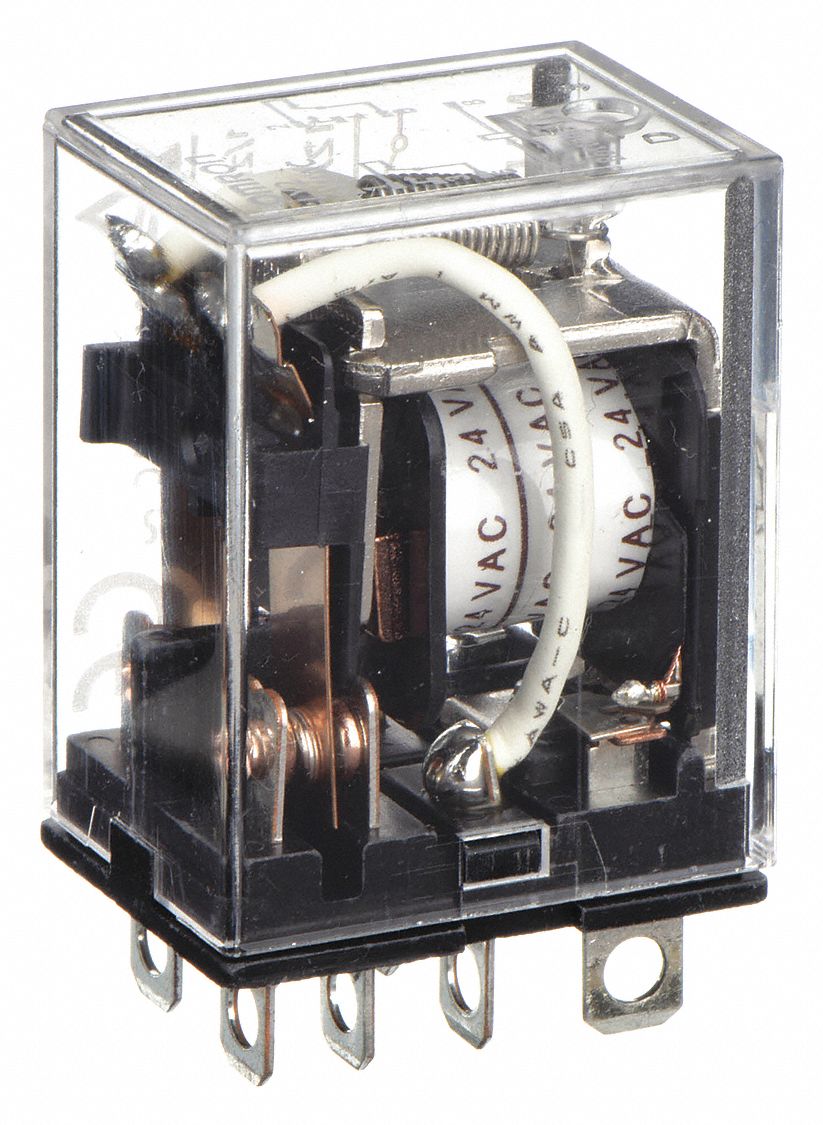 GENERAL PURPOSE RELAY, SOCKET MOUNTED, 10 A CURRENT RATING, 24V AC, 8 PINS/TERMINALS, DPDT