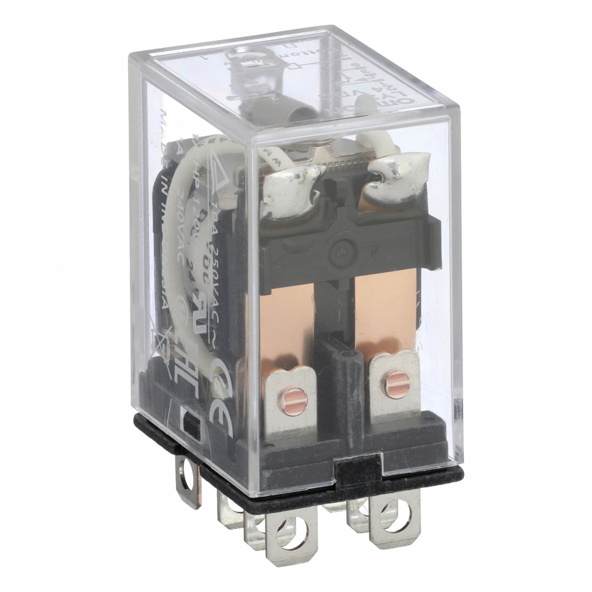 General Purpose Relay: Socket Mounted, 10 A Current Rating, 24V DC, DPDT, 8 Pins/Terminals