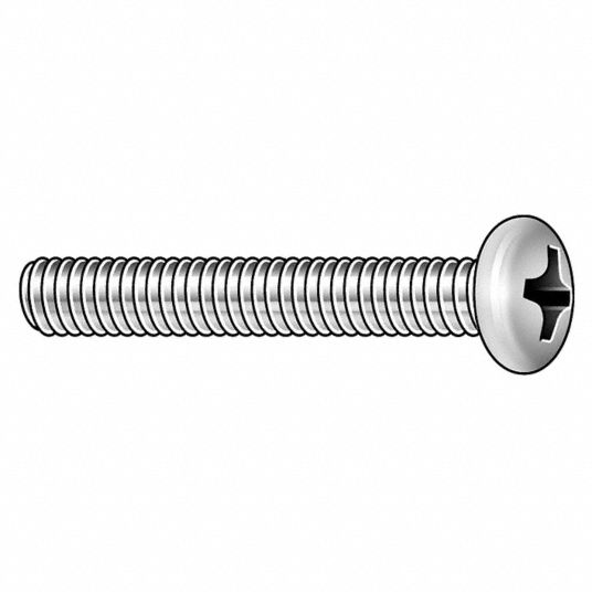 Machine Screw, PK 100 - Grainger