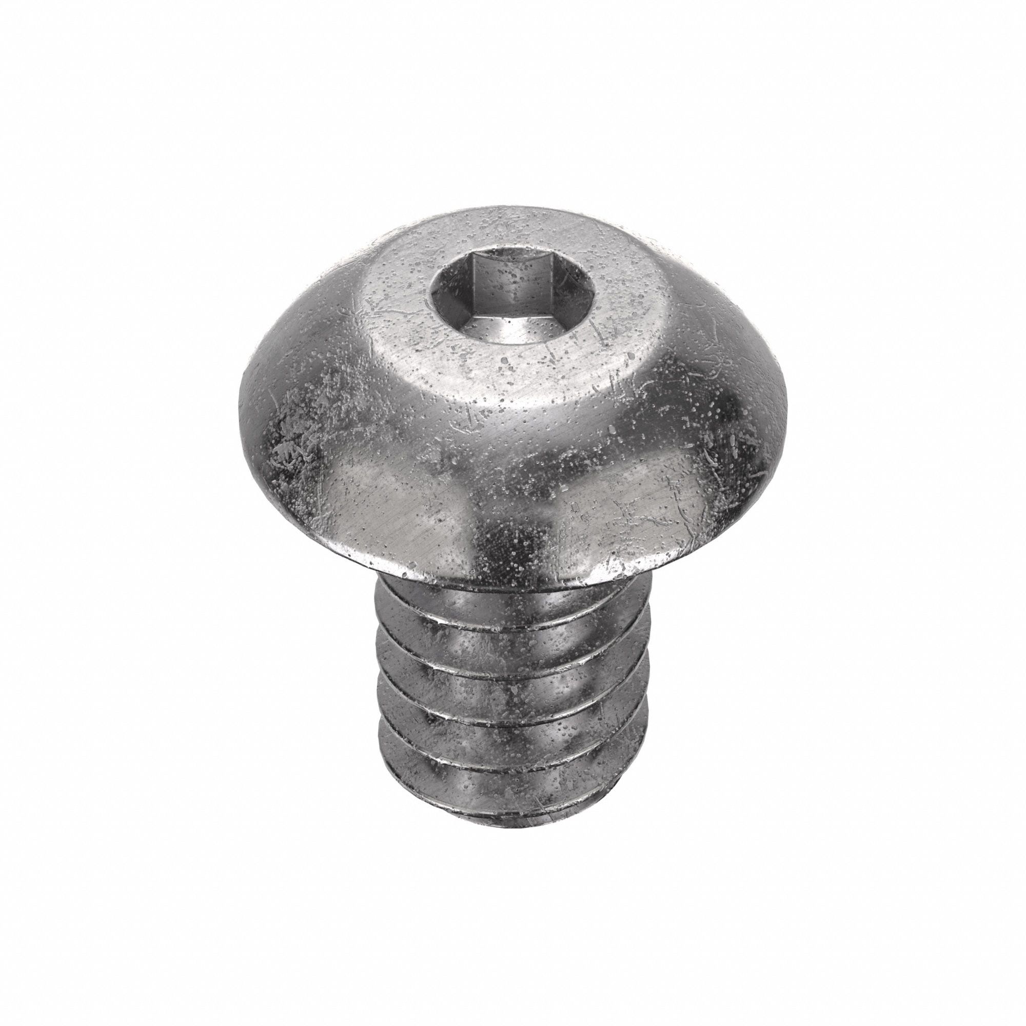 Socket Head Cap Screw: #4-40 Thread Size, 3/16 in Lg, Button, Plain, Stainless Steel, 18-8, 100 PK
