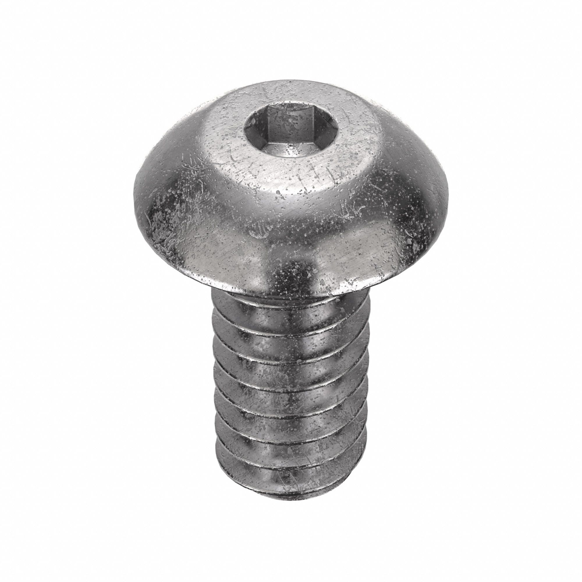 Socket Head Cap Screw: #4-40 Thread Size, 1/4 in Lg, Button, Plain, Stainless Steel, 18-8, 100 PK