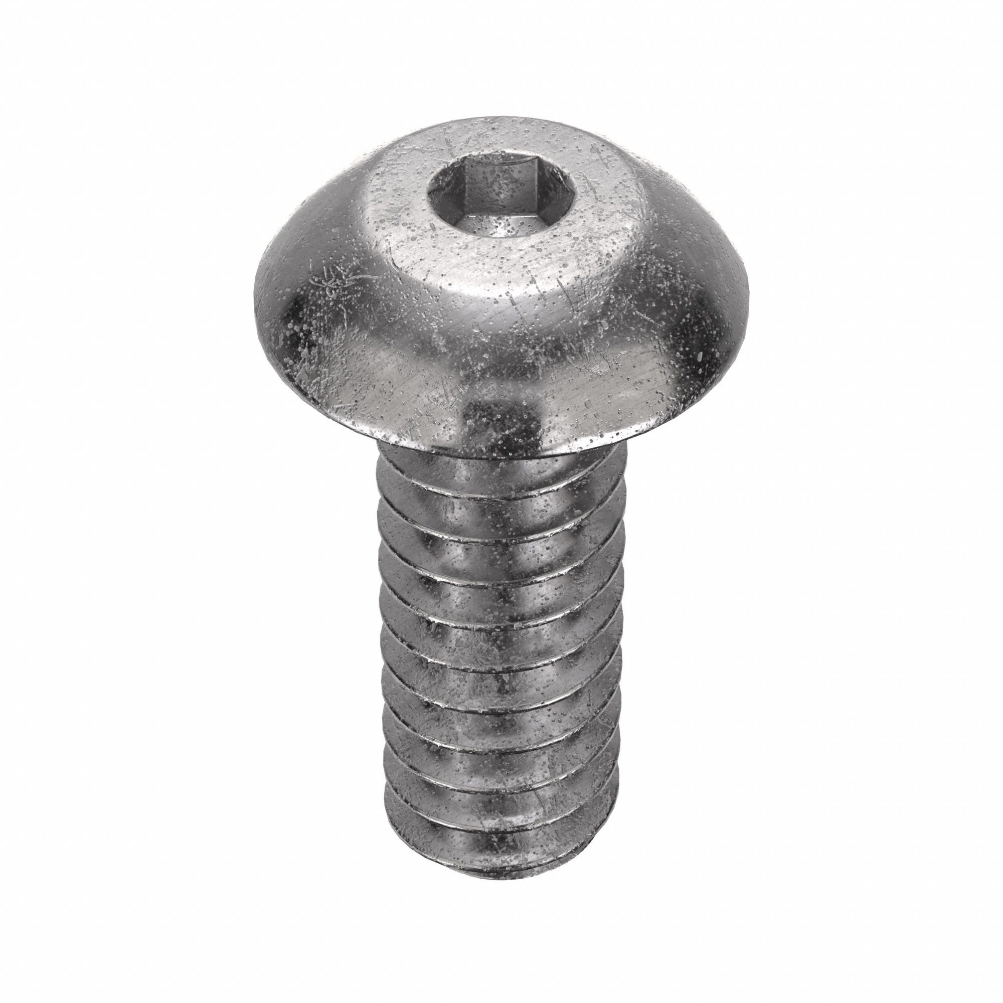 Socket Head Cap Screw: #4-40 Thread Size, 5/16 in Lg, Button, Plain, Stainless Steel, 18-8, 100 PK