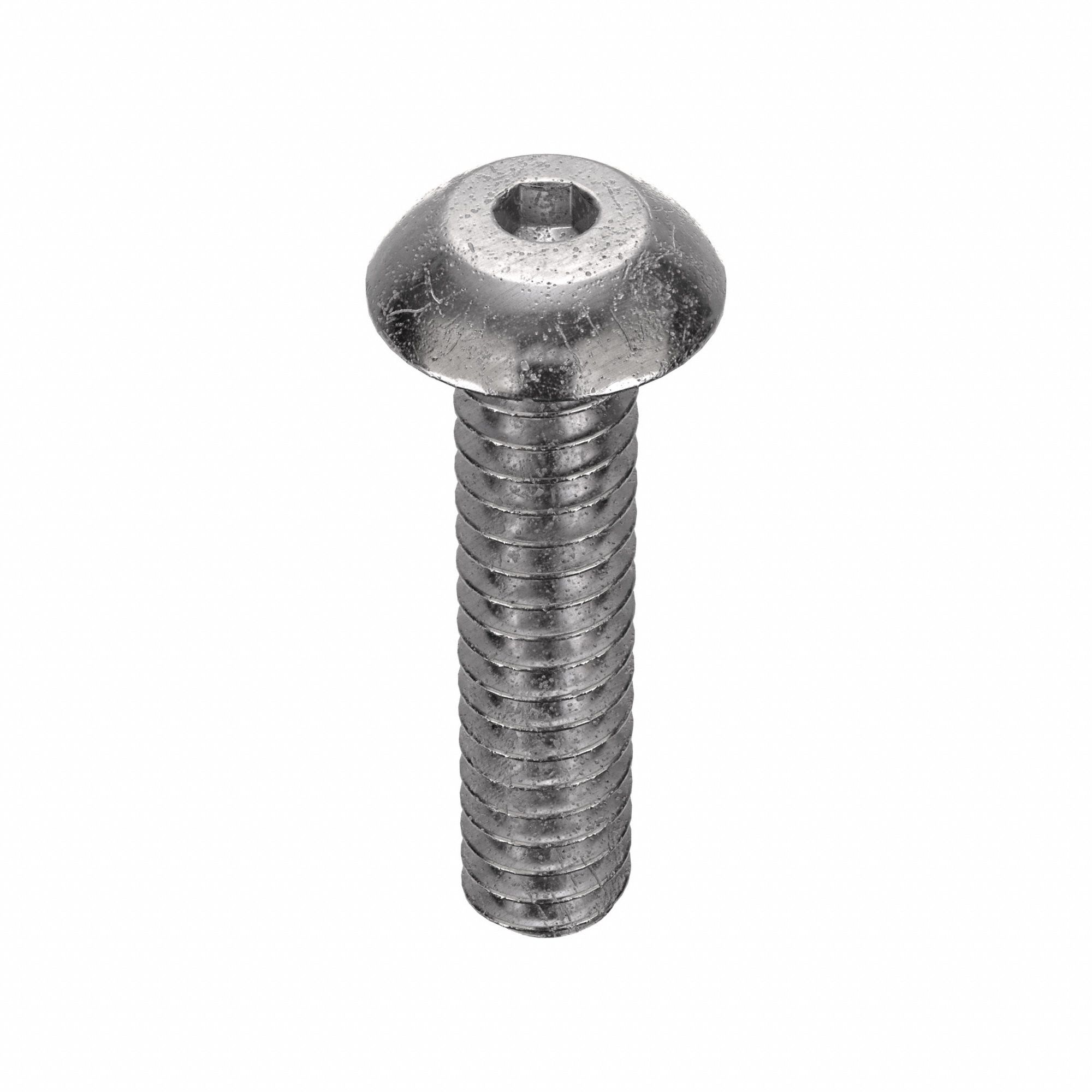 VIS À SIX PANS CREUX,NO4-40,½PO L,BOUTON,LISSE, INOX 18/8,100PQ