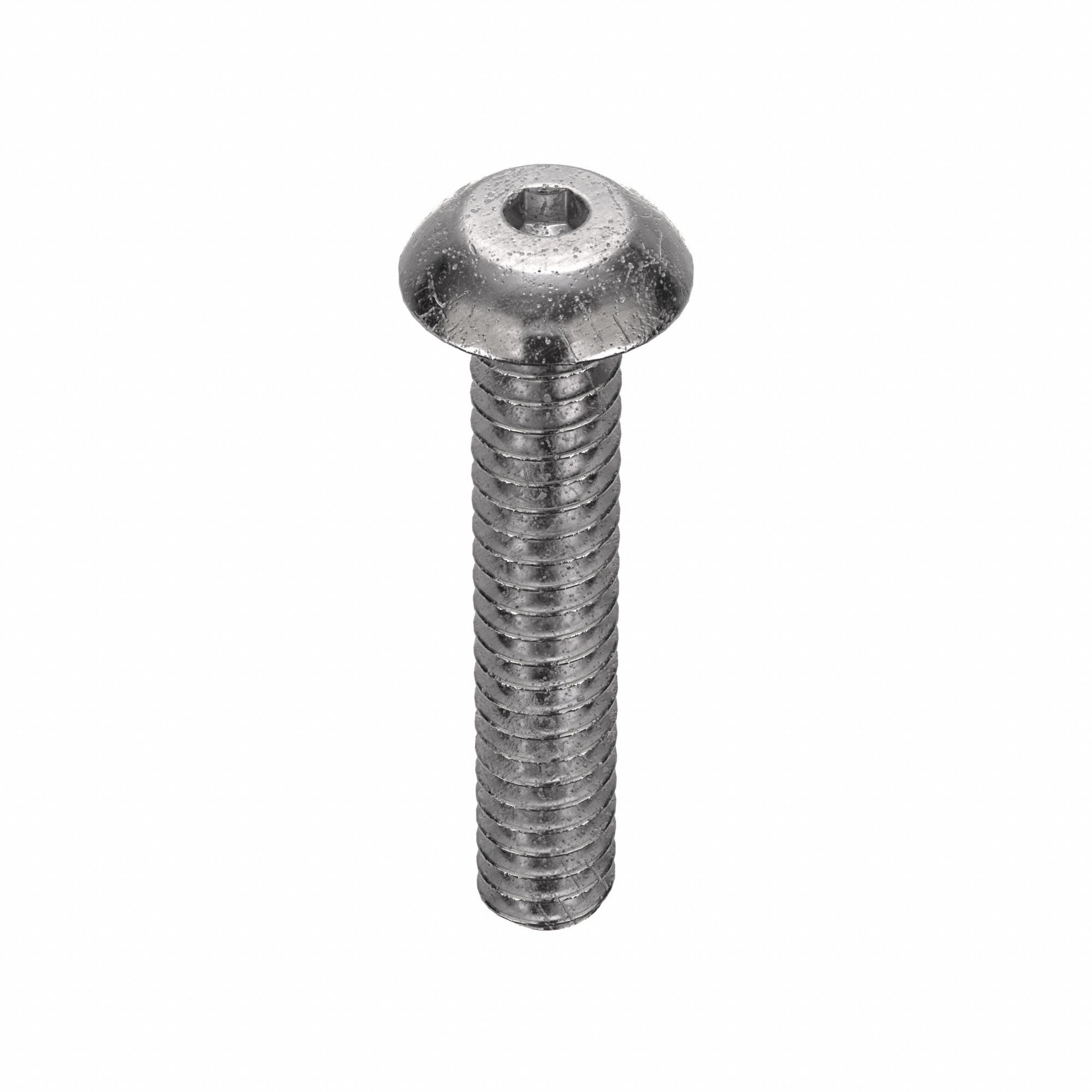 Socket Head Cap Screw: #4-40 Thread Size, 5/8 in Lg, Button, Plain, Stainless Steel, 18-8, 100 PK