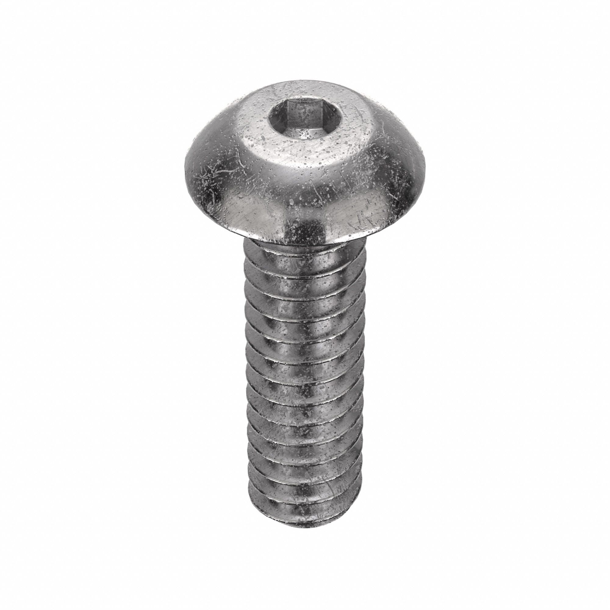 Socket Head Cap Screw: 5/16"-18 Thread Size, 5/8 in Lg, Button, Plain, Stainless Steel, 18-8, 100 PK