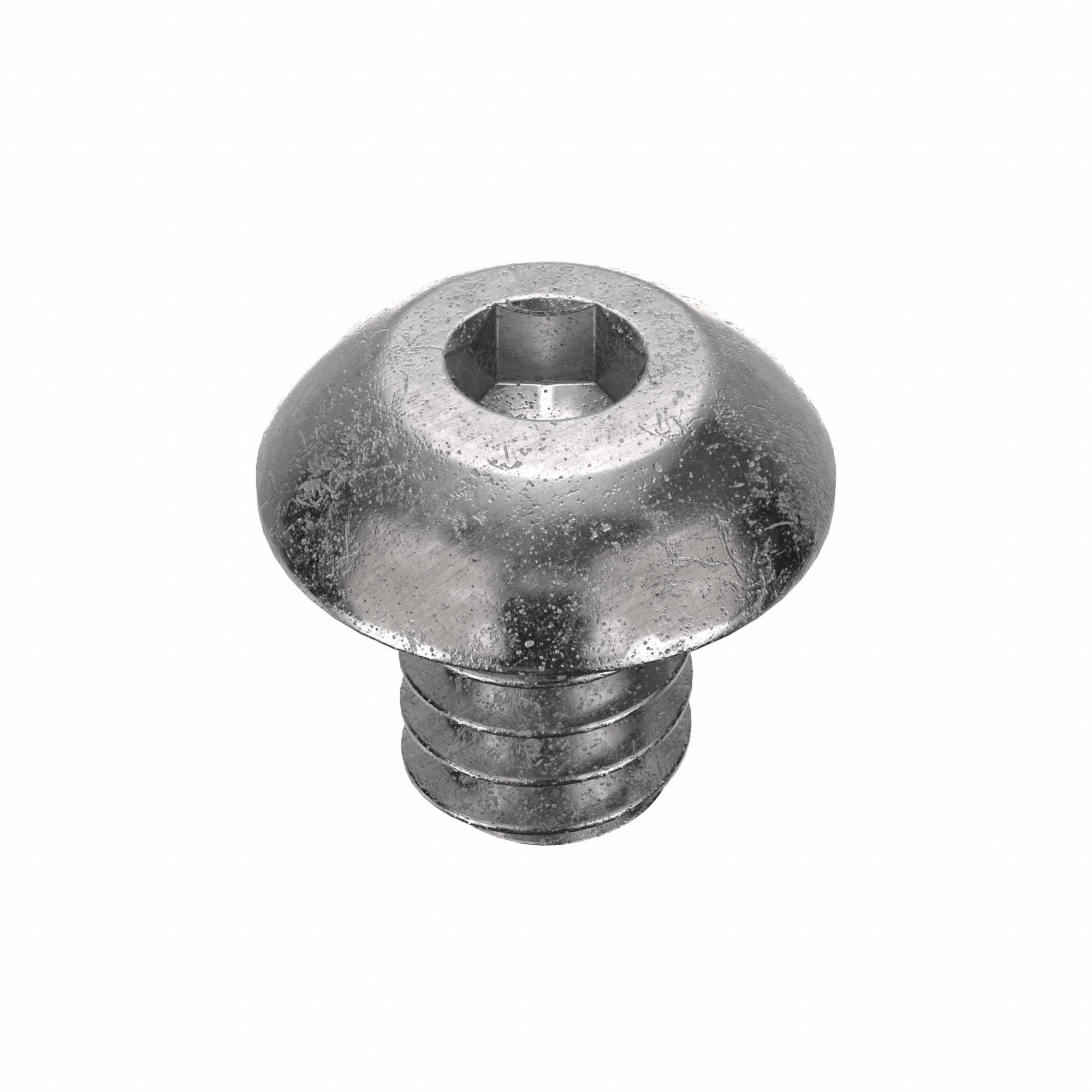 Socket Head Cap Screw: #10-24 Thread Size, 1/4 in Lg, Button, Plain, Stainless Steel, 18-8, 100 PK