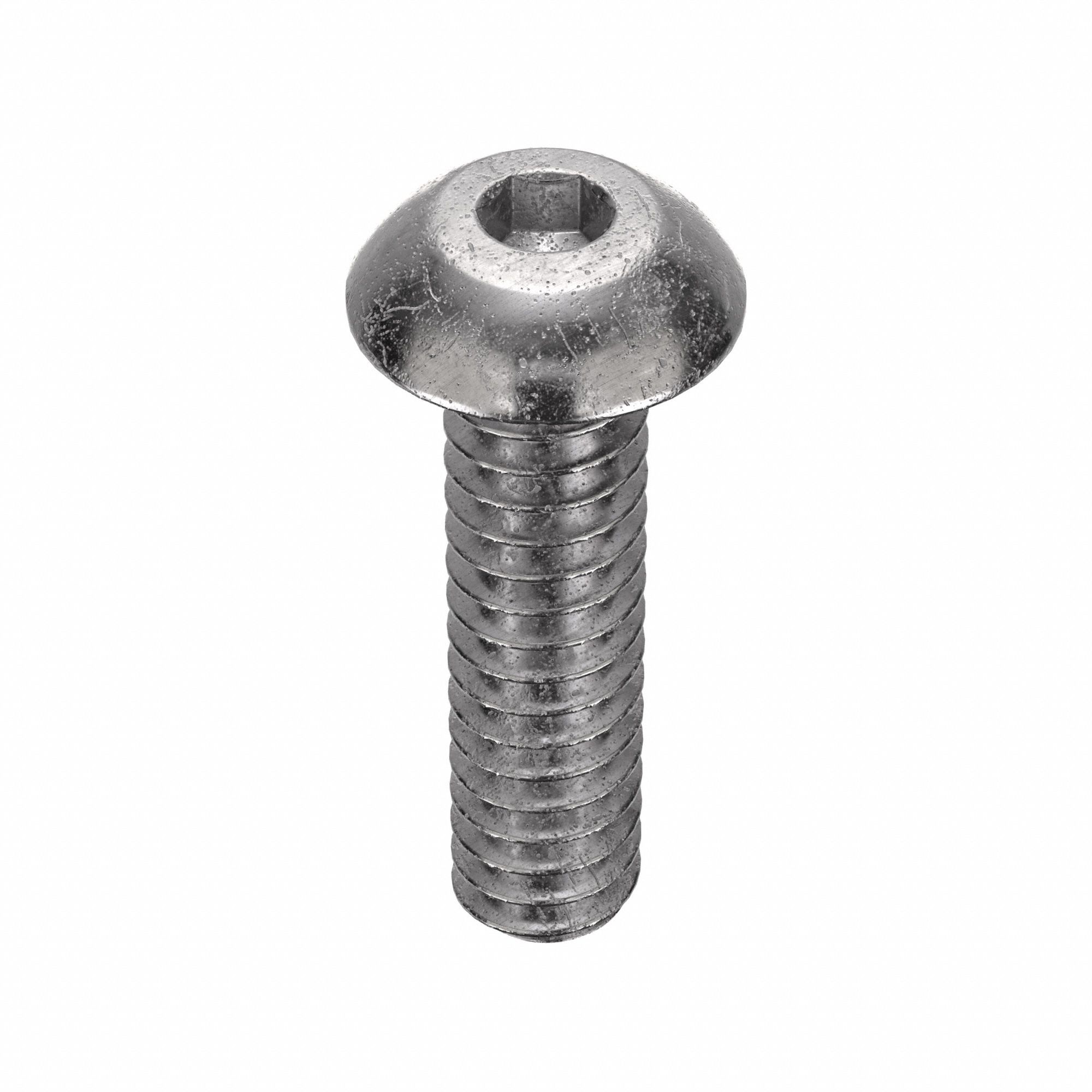 Socket Head Cap Screw: #10-24 Thread Size, 3/4 in Lg, Button, Plain, Stainless Steel, 18-8, 100 PK