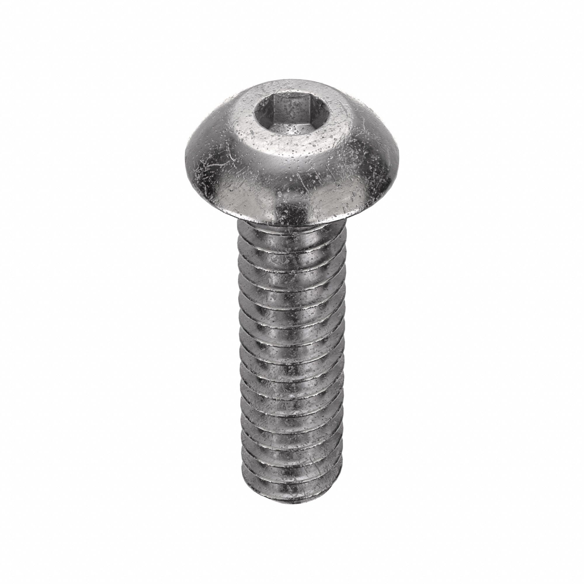 SOCKET HEAD CAP SCREW, #10-24 THREAD, ¾ IN L, BUTTON, PLAIN, 18-8 STAINLESS STEEL, 100 PK