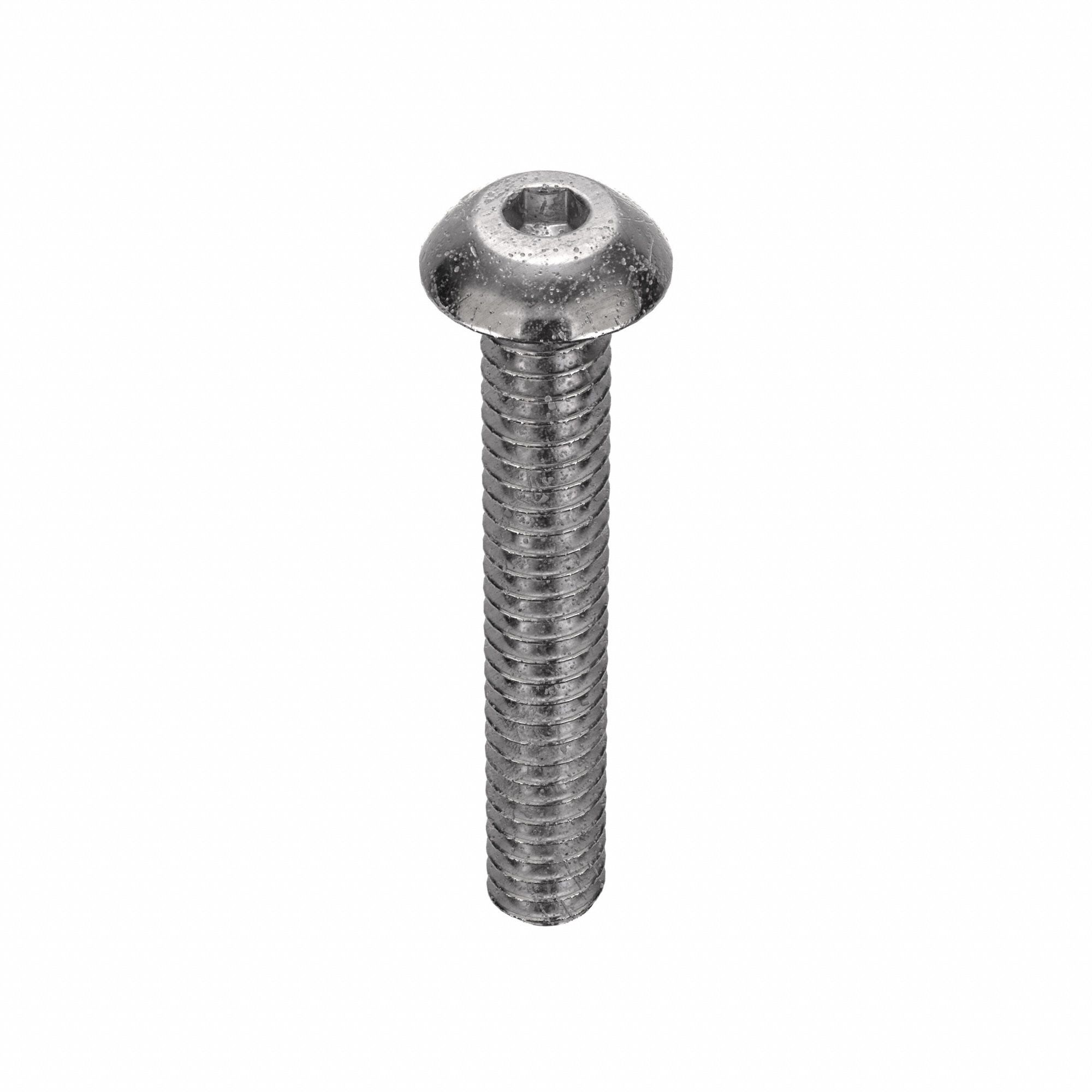 Socket Head Cap Screw: #10-24 Thread Size, 1 1/4 in Lg, Button, Plain, Stainless Steel, 18-8, 100 PK