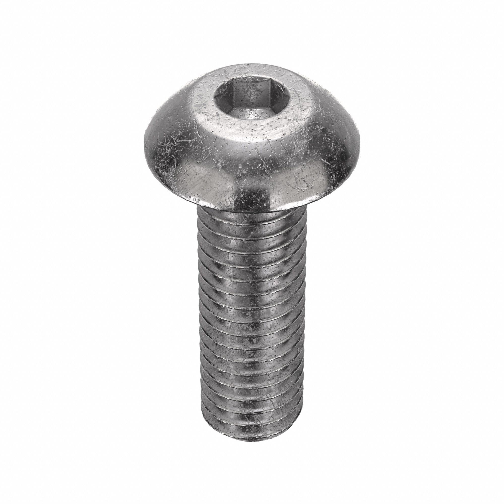 Socket Head Cap Screw: #10-32 Thread Size, 5/8 in Lg, Button, Plain, Stainless Steel, 18-8, 100 PK