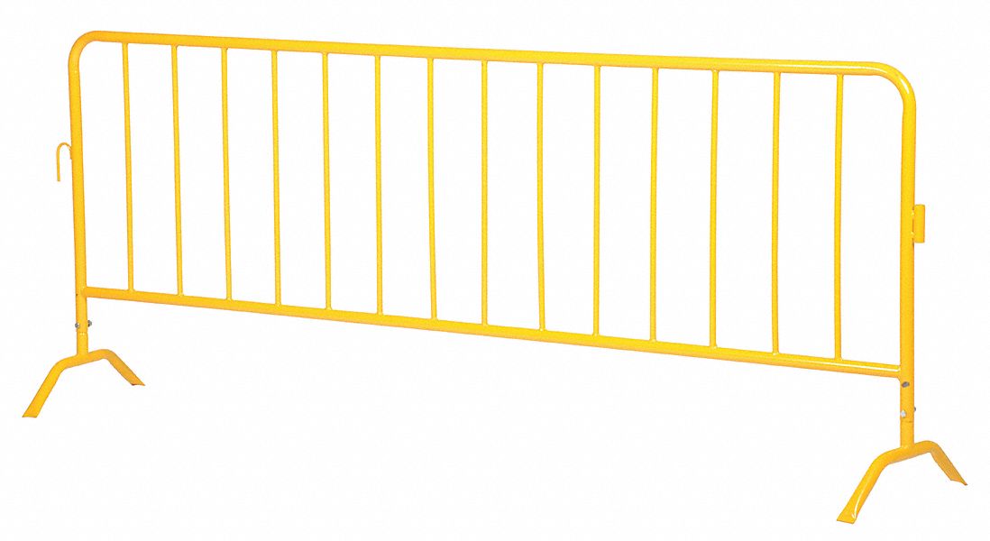 Crowd Control Barrier,D 1 1/4 In,Yellow - Grainger