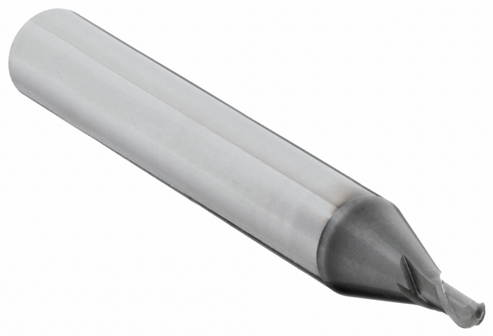 Ball End Mill: Carbide, WXS Coated, 2 Flute, 1 mm Mill Dia, 1.5 mm LOC, 50 mm OAL