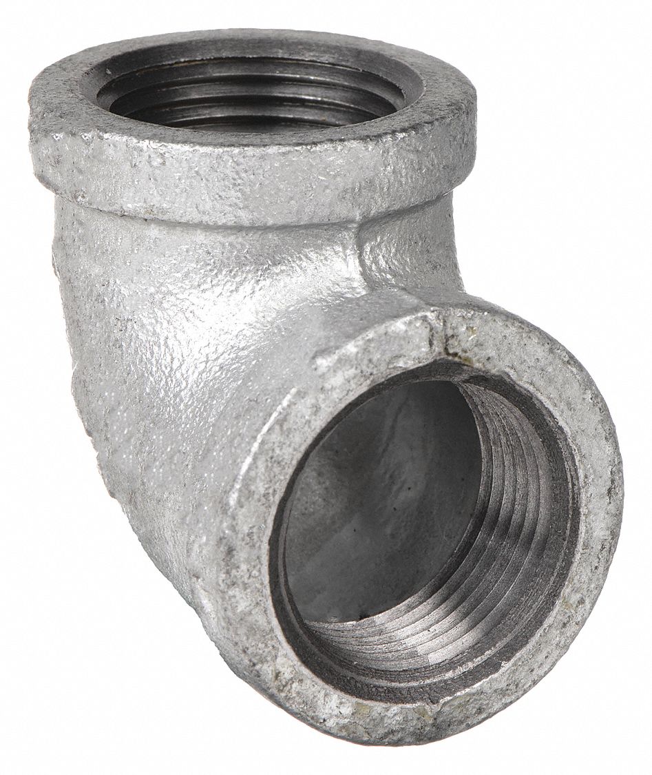 90 °  ELBOW: MALLEABLE IRON, ½ IN X ½ IN, NPT X NPT THREAD, CLASS 150