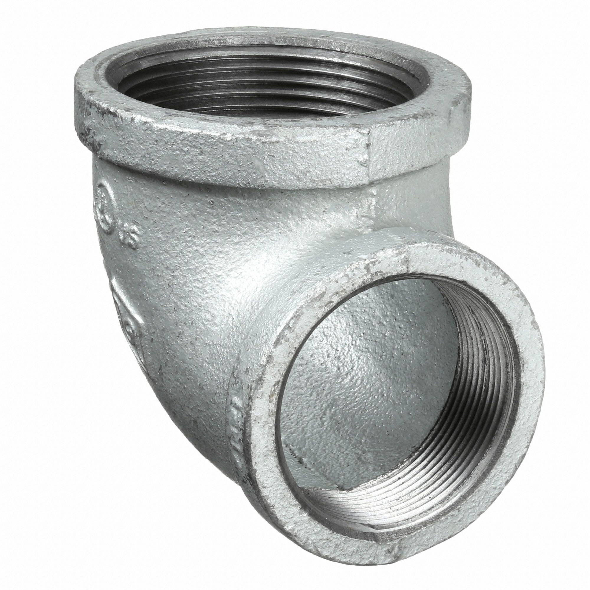 Grainger Approved Galvanized Malleable Iron Reducing Elbow 90 Degrees 2 12 X 2 Pipe Size 6364