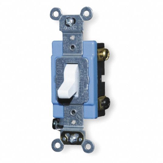 Wall Switch,4-Way,120/277V,15A,Wht,Toggl - Grainger