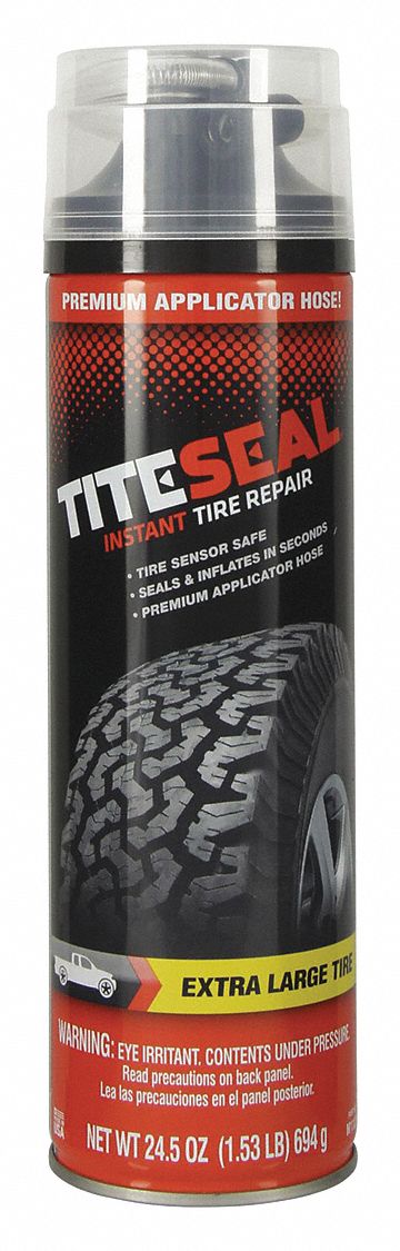 Tire Repair Sealer: Tire Repair Sealant, Aerosol, Aerosol Spray Can, 24.5 oz Container Size