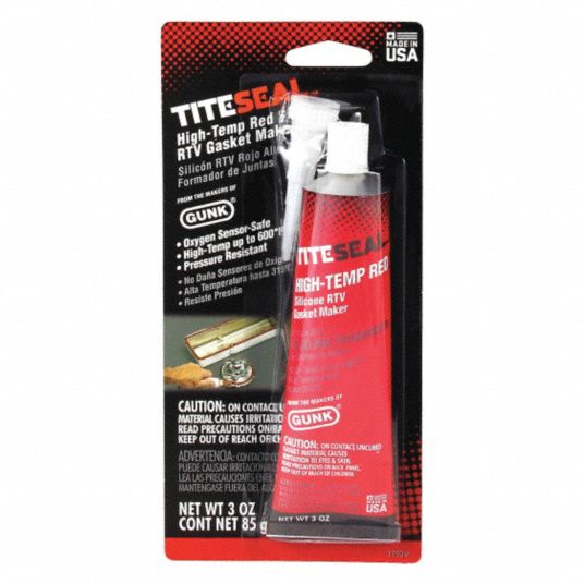 TITESEAL HiTemp RTV Silicone Sealant, 0° to 600°F Temp. Range, Full