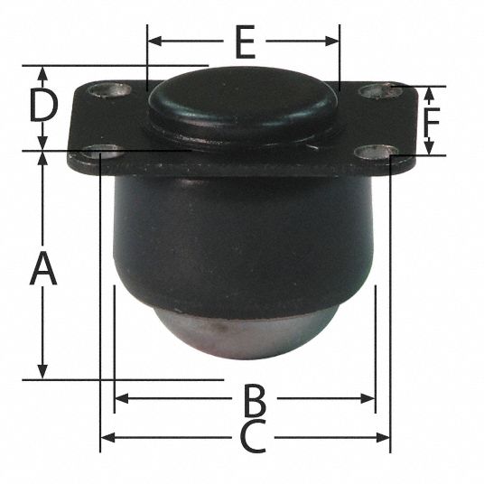 ASHLAND CONVEYOR Ball Transfer 2WGZ7BT CFRT 4H 1DIA 150 CS/CS Grainger