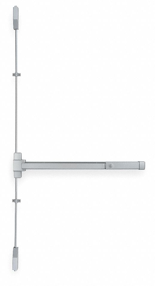 Surface Vertical Rod: 36 in Max Door Wd, Aluminum