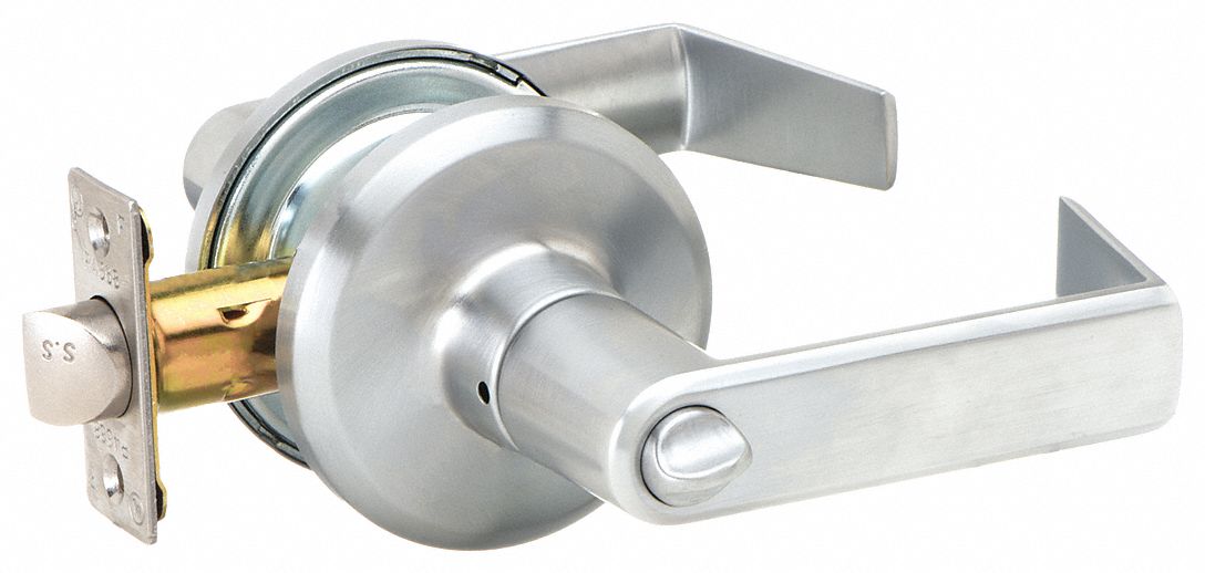 Door Lockset: Privacy Lever Locksets, Chrome, ADA Compliant, SFIC