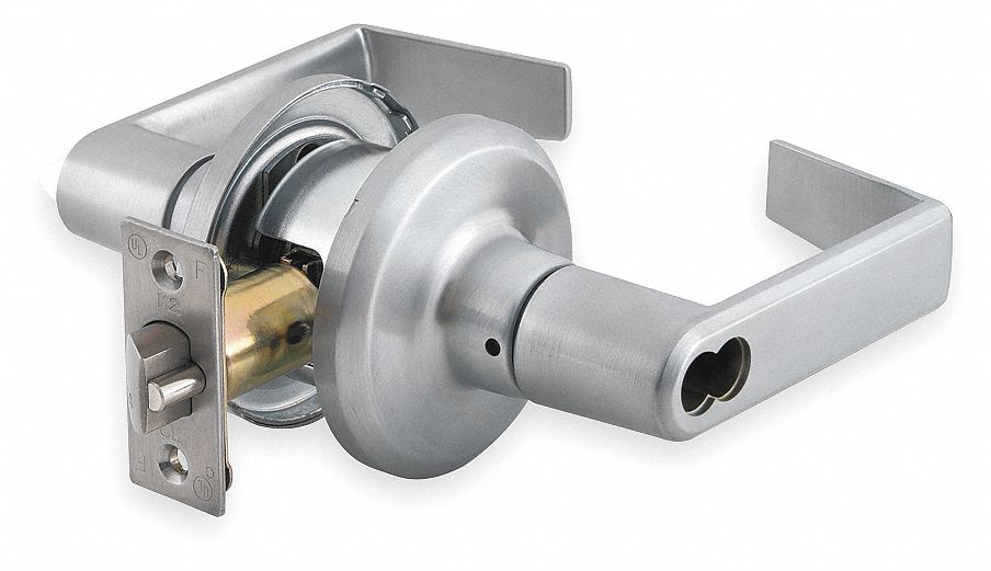 Door Lockset: Classroom Lever Locksets, Chrome, ADA Compliant, SFIC